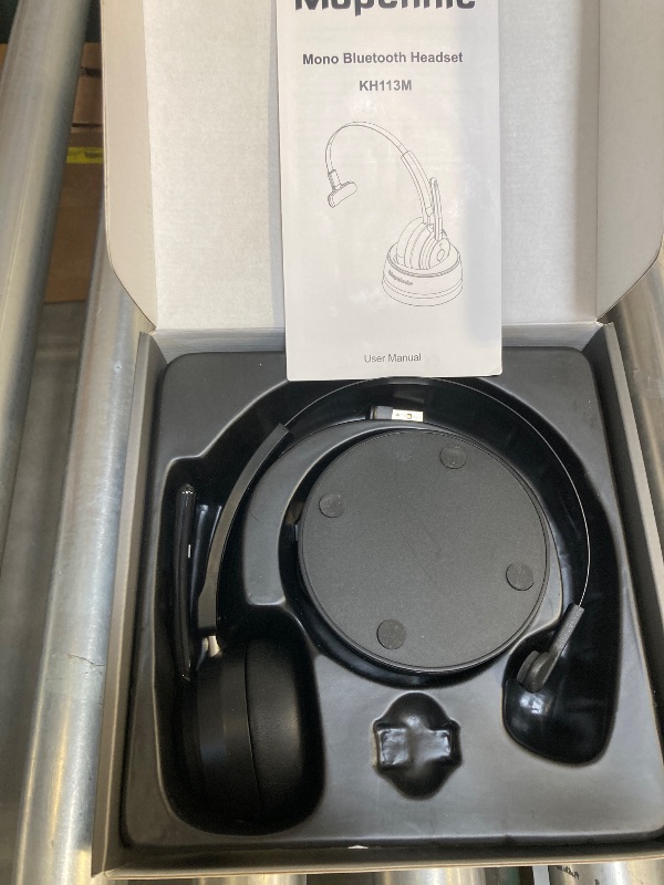 Photo 1 of Mopchnic Bluetooth Headset, Wireless Headphone with AI Noise-Canceling Microphone for Computer, On Ear Bluetooth Headset with USB Dongle for Office Call Center Skype Zoom Meeting Online Class (Black)