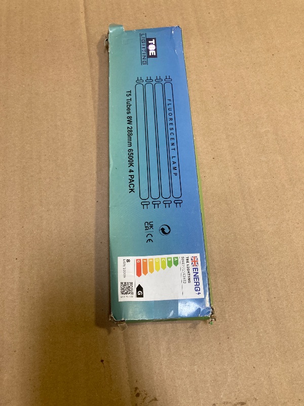 Photo 1 of TBE LIGHTING 8w / 12 inch Daylight White 6500K Tubes - F8T5/D Fluorescent Tube Lamps 288mm / 12''- CFL Bulbs - G5 2-Pin Base Fittings - T5 High Efficiency Lamps (4-Pack)