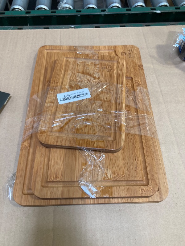 Photo 1 of Wooden Cutting Boards for Kitchen Meal Prep & Serving - Bamboo Wood Cutting Board Set - Charcuterie & Chopping Butcher Block for Meat - Kitchen Gadgets Gift
