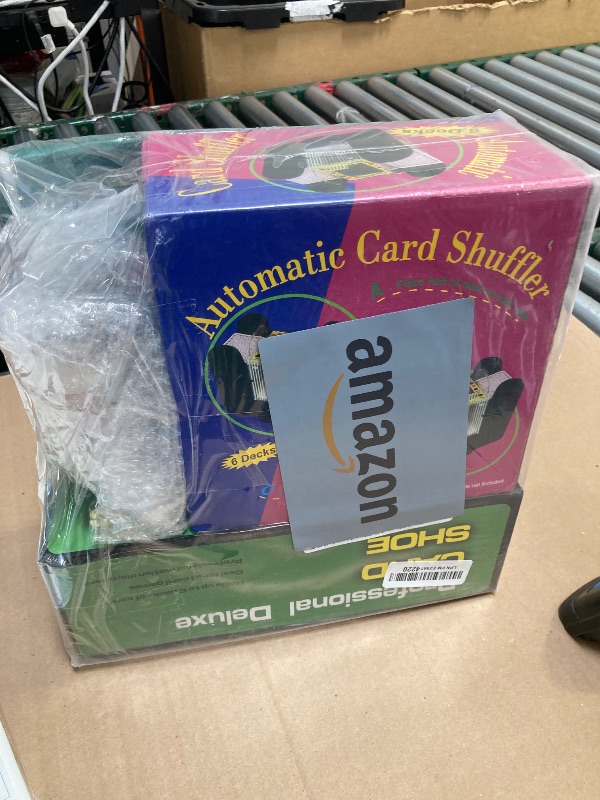 Photo 1 of Aoriher Blackjack Game Combo Set, Include Blackjack Layout Felt,Shoe 6 Deck Automatic Card Shuffler Discard Holder Trays and 10 Cut Cards for Casino, Party Night(Green)