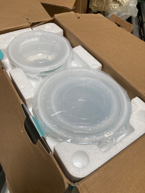 Photo 1 of Bayco Glass Food Storage Containers, [24 Piece] Airtight Meal Prep Bento Boxes, Leak Proof (12 lids & 12 Containers) - White