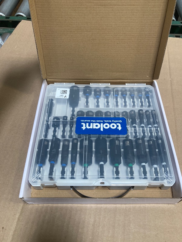 Photo 1 of toolant Impact Magnetic Nut Driver Set, 34pcs Impact Driver Bit Set, Deep Nut Driver Set, Impact Socket Adapters, Wing Nut Driver, Bit Extension, 1/4'' Quick Change