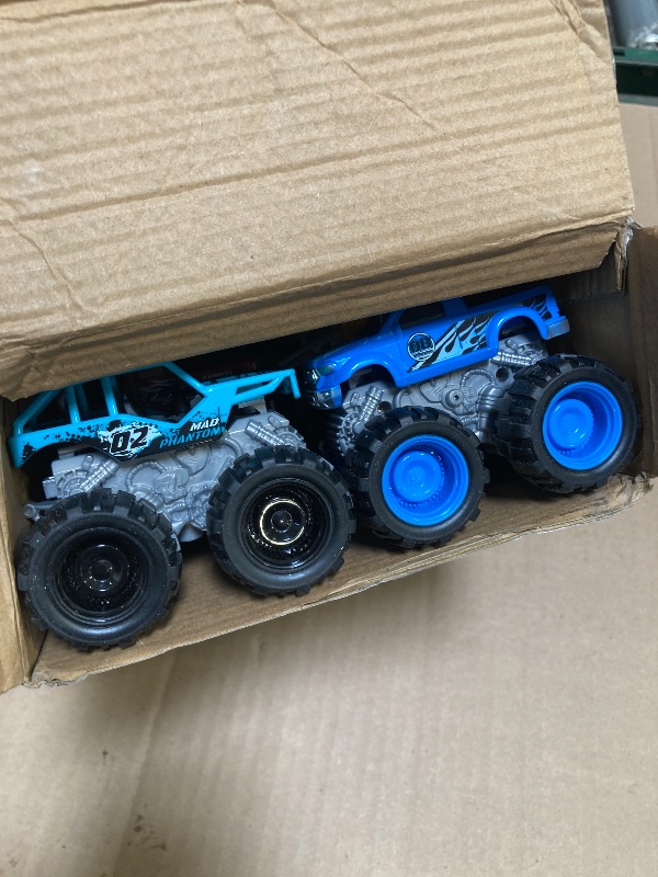 Photo 1 of Team Power Monster Trucks Toys for Boys and Girls, 4-Wheel Drive Friction Powered 6-Pack Push and Go Toy Cars with Giant Wheels, 360° Crazy Stunts, Age 3, 4-7 and Above [Amazon Exclusive] (6 Pack)