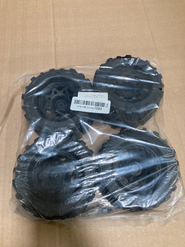Photo 1 of RC Station 12mm Hex RC Wheels and Tires 1/10 Scale RC Truck Tires and Wheels for Traxxas Rustler Stampede 2wd 4x4 vxl Hoss E-Revo Redcat Volcano EPX RIAARIO AMORIL Tires and Wheels Preglued 4PCS