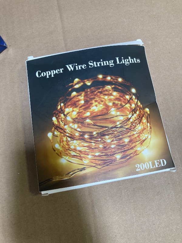 Photo 1 of Twinkle Star 200 LED 66 FT Copper Fairy String Lights 8 Modes LED, USB Powered with Remote Control for Christmas Tree Wedding Party Home Decoration, Warm White