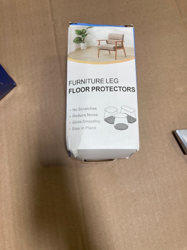 Photo 1 of 24 Pcs Chair Leg Floor Protectors Square, Silicone Felt Furniture Leg Pads Caps Covers for Hardwood Floors (Fit:1-1/16" to 1-5/8")