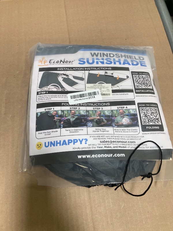 Photo 1 of EcoNour Car Windshield Sunshade | Blocks 99% Heat & Keeps Interior Cool | Universal Fits Cars, SUVs, Trucks | Automotive Sun Screen, Visor & Car Accessories for Summer | Medium (64x32 Inches)