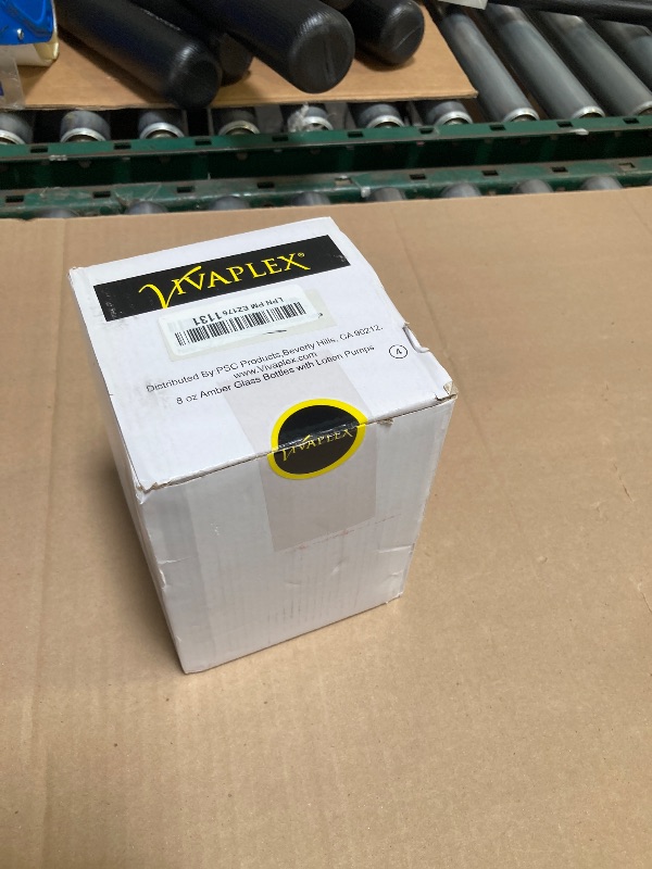 Photo 1 of Vivaplex, 4, Large, 8 oz, Empty, Amber Glass Bottles with Black Lotion Pumps