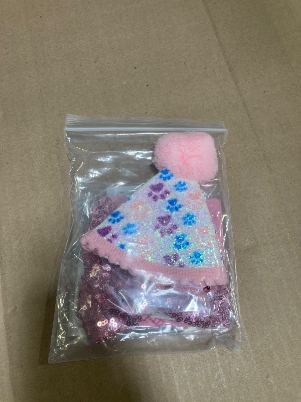 Photo 1 of ADOGGYGO Dog Birthday Party Supplies, Pink Girl Puppy Birthday Bandana Hat Numbers Bow Set for Small Dogs Pets (Small)