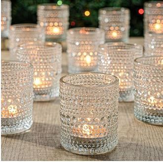 Photo 1 of 48pcs Votive Candle Holders for Home Decor, Clear Glass DIY Wax Filling Tealight Candle Holders, Tea Light Candle Holders for Wedding Home Table Decoration?Clear,48?
