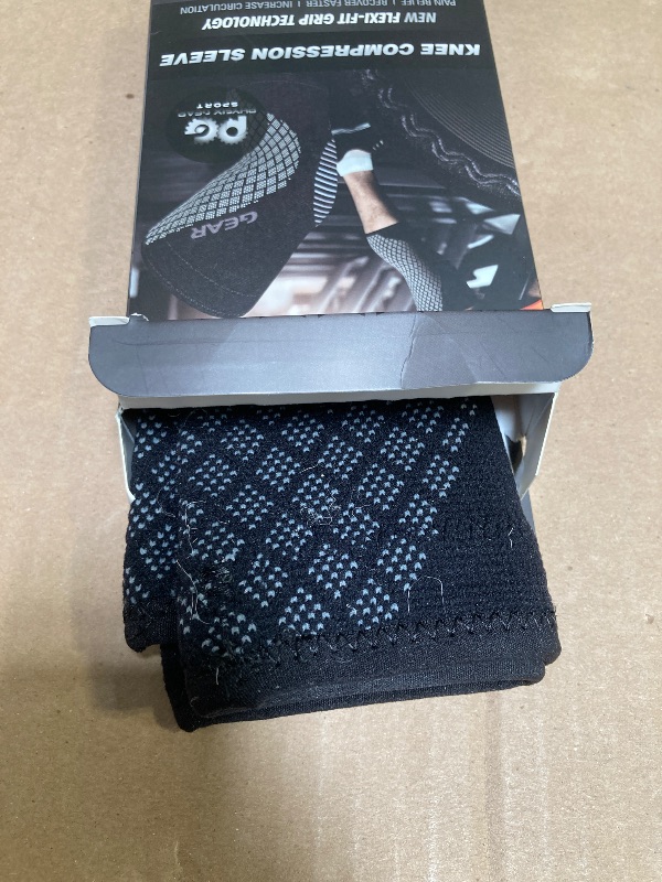 Photo 1 of Physix Gear Knee Compression Sleeve for Men & Women - Best Compression Knee Brace for Walking, Running, Gym, Basketball, Weightlifting,Workout, Sports - Knee sleeves Support, Black/Grey, M