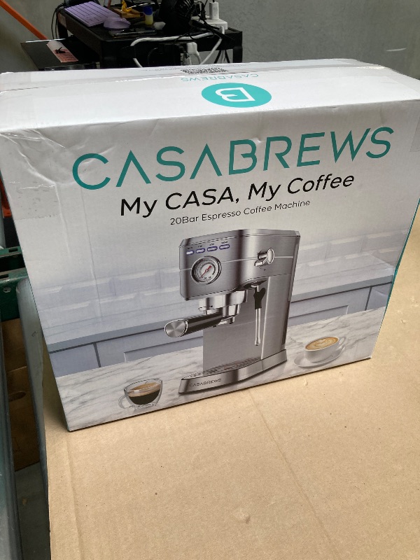 Photo 1 of CASABREWS CM5418 Espresso Machine 20 Bar, Compact Espresso Maker with Steam Milk Frother, Stainless Steel Coffee Machine with 34oz Removable Water Tank for Cappuccino, Latte, Silver