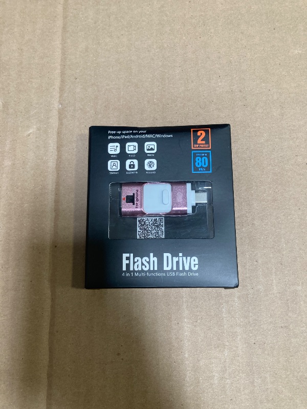 Photo 1 of Flash Drive for iPhone 256GB, 4 in 1 USB Type C Memory Stick, Photo Stick External Storage Thumb Drive for iPhone iPad Android Computer, Rose Pink