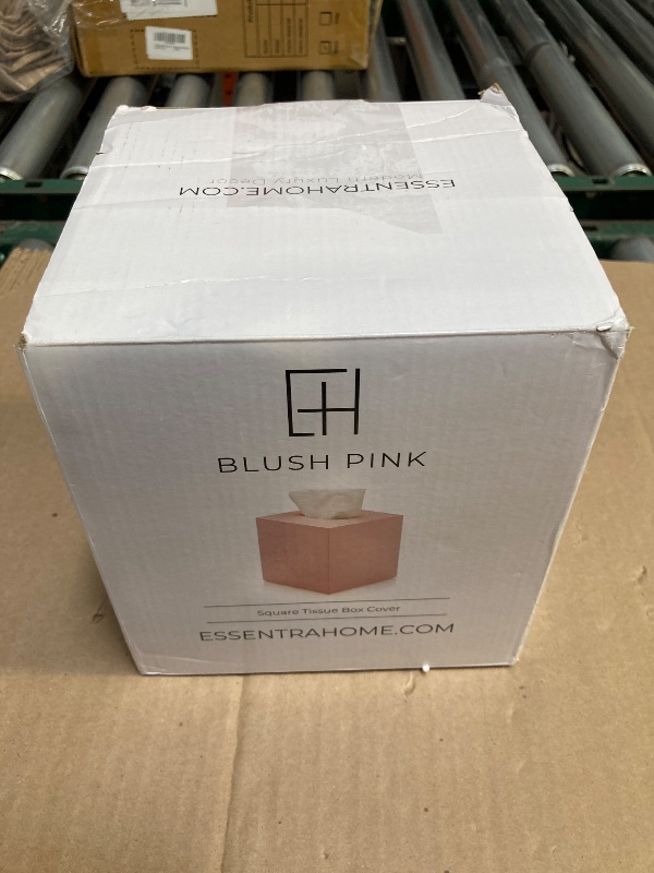 Photo 1 of Essentra Home Blush Pink Square Tissue Box Cover