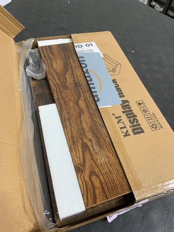 Photo 1 of KLM Liquor Bottle Display Shelf, Coffee Syrup Rack Organizer, 3 Step Countertop Wine Rack, Mini Bar, Retro Bar Shelf Stand for Whiskey, Spirits