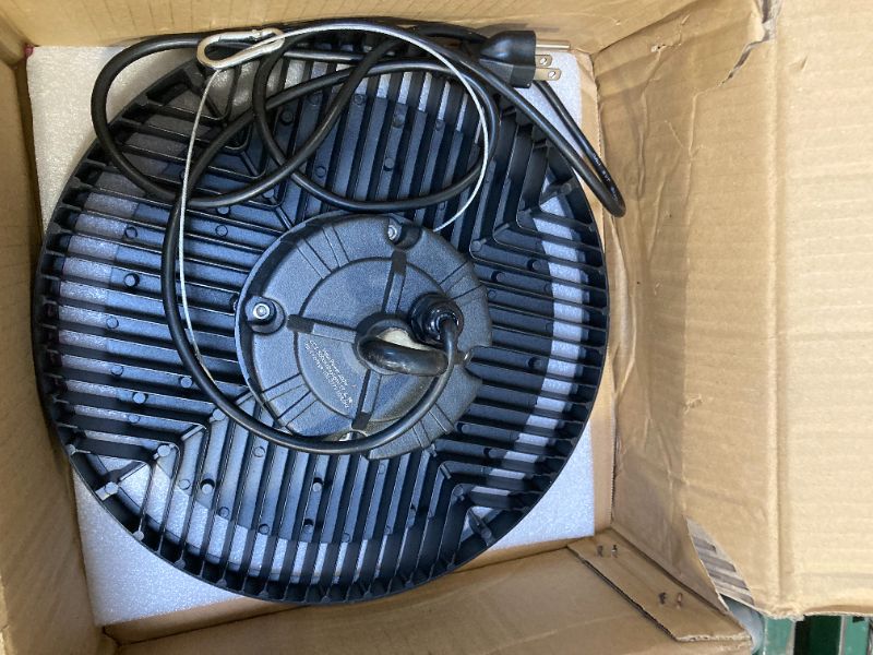 Photo 1 of Gugsey LED High Bay Light, 200W 28000lm 5000K High Bay Led Shop Light with Plug 5' Cable and Hook Ring, UFO High Bay Led Lights for Garage Gym Warehouse Workshop
