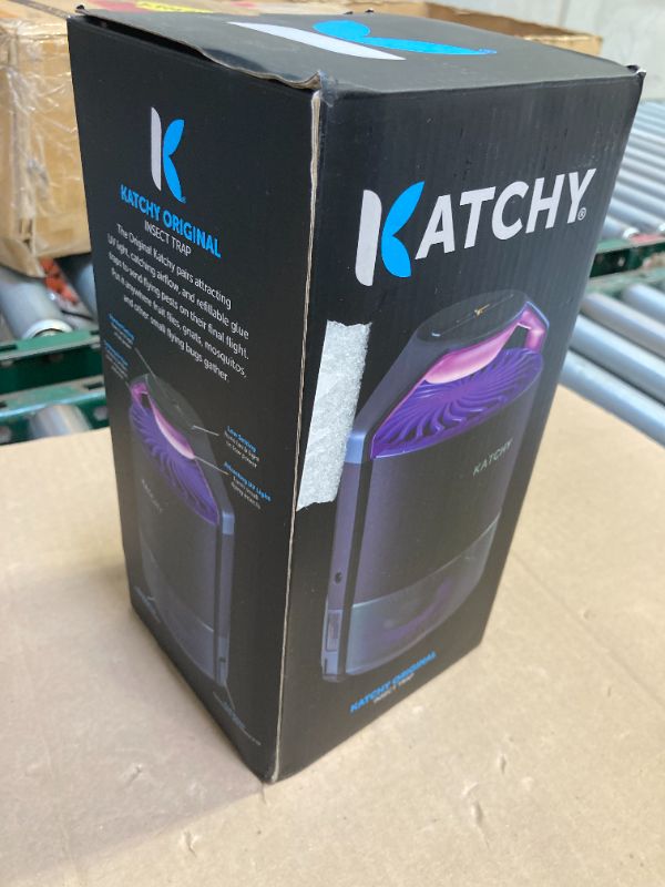 Photo 1 of Katchy Indoor Insect Trap - Catcher & Killer for Mosquitos, Gnats, Moths, Fruit Flies - Non-Zapper Traps for Inside Your Home - Catch Insects Indoors with Suction, Bug Light & Sticky Glue (Black)