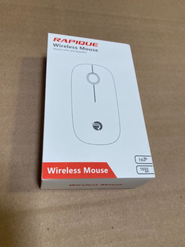 Photo 1 of RAPIQUE Bluetooth Wireless Mouse - (BT5.1+USB) Dual Connectivity, Quiet Click, Low Power, and 1600 DPI, Portable Cordless Mouse for Laptop, MacBook Pro/Air, iPad (Gradient Sky Blue)