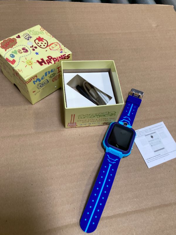 Photo 1 of DDD 2025 Kids Smart Watch GPS Tracker,SIM Card for Calls,7-Day Battery IP67 Waterproof SOS Call - No Game Distraction - Birthday Gift for Boys Girls (Blue)