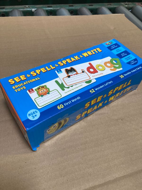 Photo 1 of 82PCS CVC & CVCC, CCVC Words Builders, 30 Double-Sided Cards & 52 Wooden Lowercase Letters, 2 Levels See & Spell Learning Tool STEM Educational Activities for 3 Years Old Boys and Girls