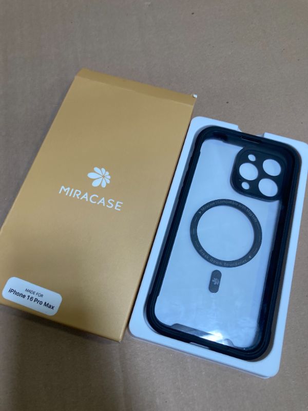 Photo 1 of Miracase Magnetic for iPhone 16 Pro Max Case 6.9'' [Compatible with MagSafe] Full-Body Phone case with Built-in Glass Screen Protector& Camera Protector,Drop Proof 16 Pro Max Cover,Black