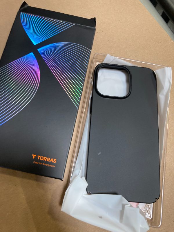 Photo 1 of TORRAS Slim Fit for iPhone 13 Pro Case 6.1 Inch, Never Yellowing, Hard PC Ultra Thin Phone Case Super Lightweight Matte Protective, Space Black