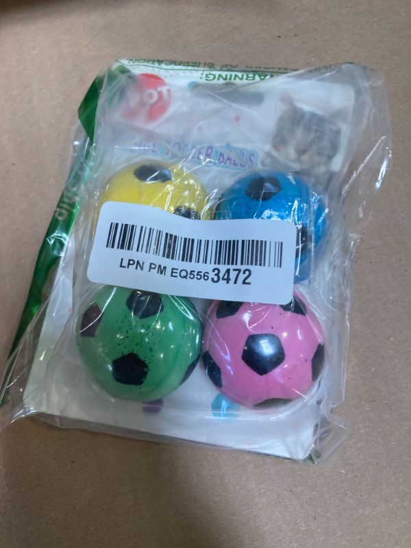 Photo 1 of SPOT Sponge Soccer Ball Cat Toys - Interactive and Colorful Plush Toy, Fun for Cats and Kittens to Bat and Chase, Keep Cats Entertained - 1.5" Assorted 4- Pack