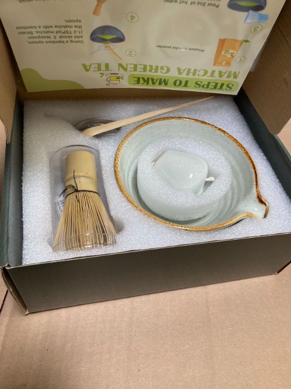 Photo 1 of Taruzil Matcha Whisk Set with Matcha Bowl, Matcha Bamboo Whisk, Scoop, Sifter, Matcha Whisk Holder Unique Gifts for Women Men Girl Friend Home Kitchen Decor Gifts for Christmas, Birthday,Halloween