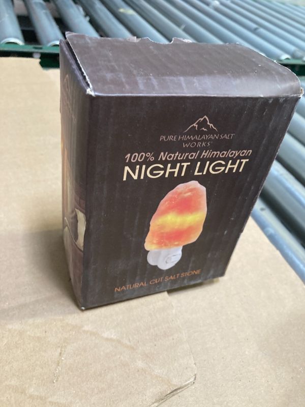 Photo 1 of Pure Himalayan Salt Works 100% Natural Himalayan Night Light, Natural Cut Salt Stone with 360° Rotating Wall Plug, Includes Night Light Bulb, 2” Round x 3.9” H