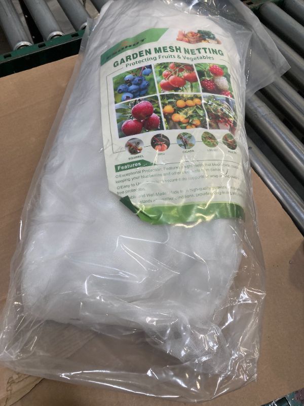 Photo 1 of ESOHOT Garden Netting 10x33Ft Plants Cover Durable Ultra Fine Mesh Netting Pest Barrier Protection for Plant Vegetables Fruit Flower Tree (10x33Ft X2)