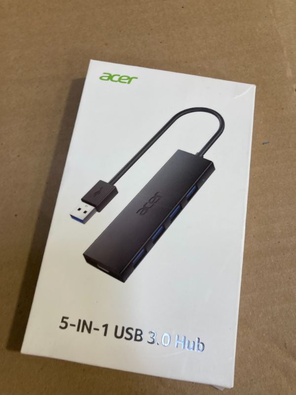 Photo 1 of Acer USB Hub 4 Ports, Multiple USB 3.0 Hub, USBA Splitter for Laptop with Type C Power Port, Extender for A Port Laptop, PC, Desktop and More (2ft)