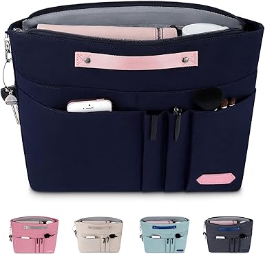 Photo 1 of HyFanStr Purse Organizer Insert for Handbags,Tote Bag Organizer Insert Zipper Bag for Women, Handbag Organizer Inside Liner with 15 Pockets