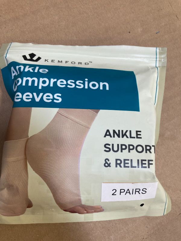 Photo 1 of KEMFORD Ankle Compression Sleeve - 2-Pack, Plantar Fasciitis Braces - Open Toe Compression Socks for Swelling, Sprain, Neuropathy, Foot Arch Support for Men and Women - 20-30mmhg, M, Black