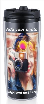 Photo 1 of Lallisa  14 oz Personalized Custom Cup Customized Coffee Tumbler Insert Your Own Photo Travel Mug Double Wall Plastic Cup with Picture for Mom Women Men Graduation Gifts Back to School Gift