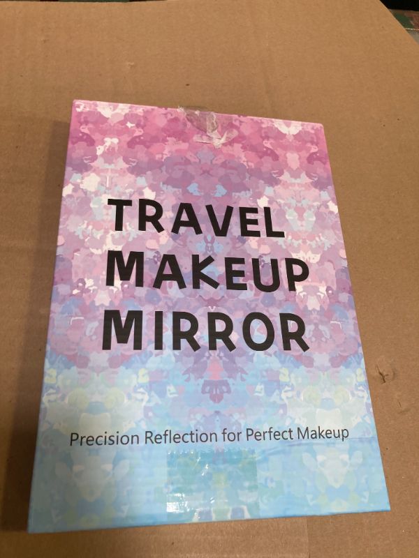 Photo 1 of YEKKOPT Travel Makeup Mirror with Lights, Portable Small Beauty LED Vanity Mirror with Lights, 1200mAh Battery, Dimmable Touch Screen, Tabletop Folding Compact Mirror,Women Gift