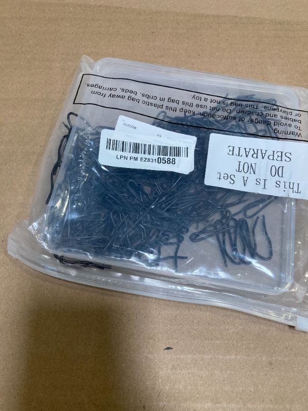 Photo 1 of Shappy 120 Pack Drapery Hooks Pins for Curtains, Metal Pinch Pleat Hooks with Clear Box 1.2 Inch for Window Door and Shower Curtain(Black)