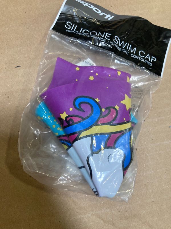 Photo 1 of Sporti Unicorn Sparkle Silicone Swim Cap - Purple