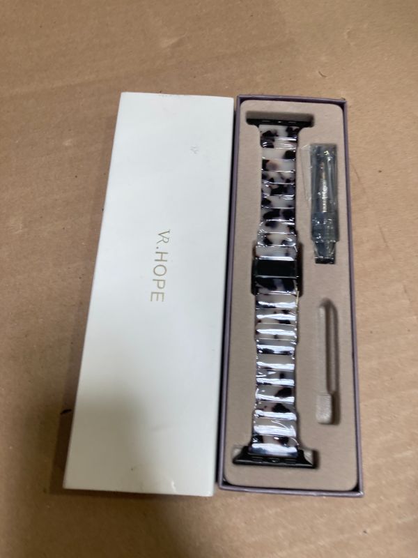 Photo 1 of V.R.HOPE Apple Watch Band for Series 10/9/8/7/Ultra 46mm 45mm 44mm 42mm 49mm Fashion Lightweight Resin Sport Strap for Women Men Bracelet Compatible with iWatch Series 6/5/4/3/2/1/SE (Black Floral)