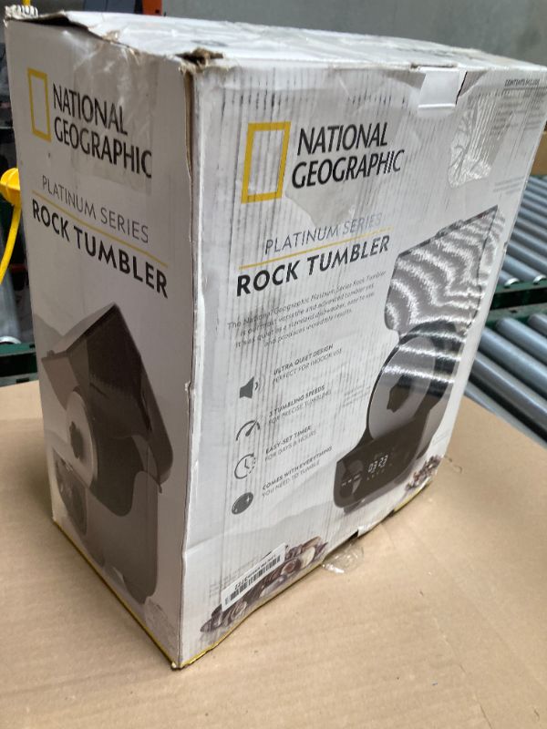 Photo 1 of National Geographic Platinum Series Ultra Quiet Rock Polisher Kit - Patent-Pending for Kids & Adults, 2 lb. Barrel, Rocks, Grit, GemFoam, Rock Tumblers