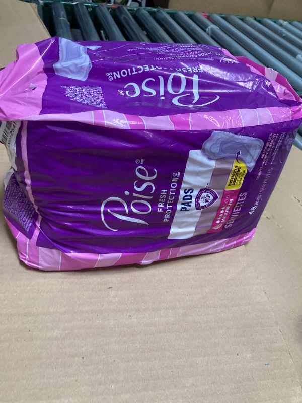 Photo 1 of Poise Incontinence & Postpartum Pads for Bladder Leaks, 5 Drop Maximum Absorbency, Regular Length, 48 Count