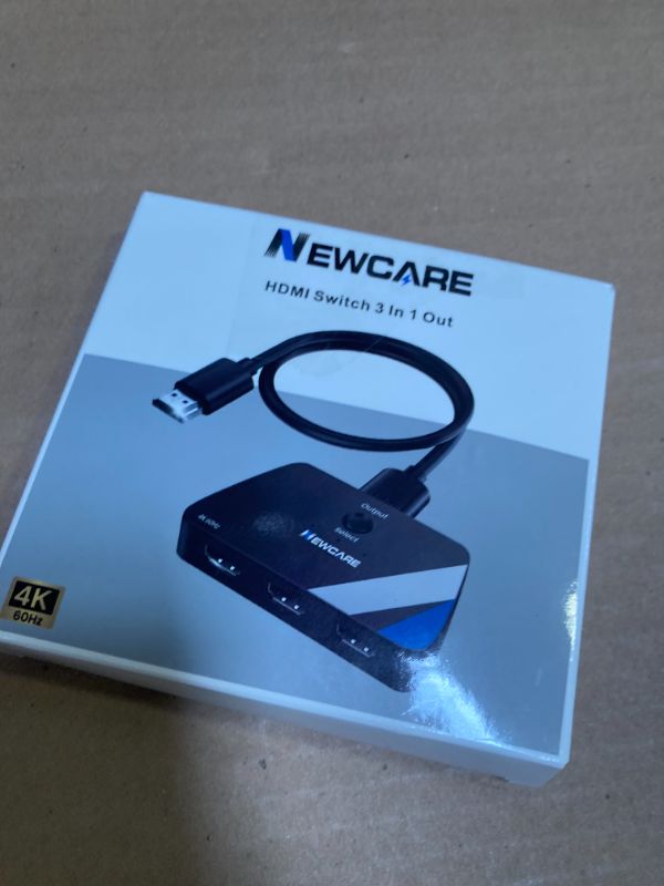 Photo 1 of [Upgrade] HDMI Switch 3 in 1 Out, 4K@60Hz HDMI 2.0 Switch Splitter with 2.6FT Long HDMI Cable, 3-Port HDMI Switcher Selector, Supports 4K 30Hz 3D 1080P HDCP2.2 for PS5 Xbox DVD Player Fire Stick PC