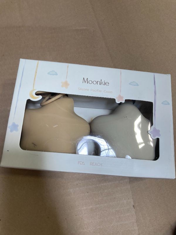 Photo 1 of Moonkie Silicone Pacifier Holder Case, Cute Portable Pacifier Storage Case, 2 Pack
