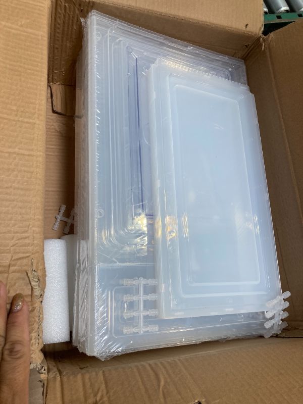 Photo 1 of 7 code Large Clear Shoe Boxes Organizer?Thicker Material? Stronger Shoe Box with Magnetic Door, Stackable Shoe Storage Box for Closet, Foldable Space-Saving Storage Bins Shoe Cabinet, White 9 Pack