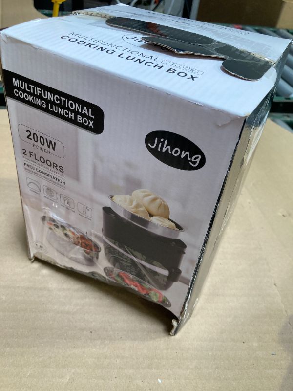 Photo 1 of 3 Layers Electric Warmer Lunch Box Food Heater Portable Bento Rice Cooker Office Lunch Containers Warming Home Food Grade Material Steamer with Stainless Steel Bowls, Egg Steaming Rack -Brown