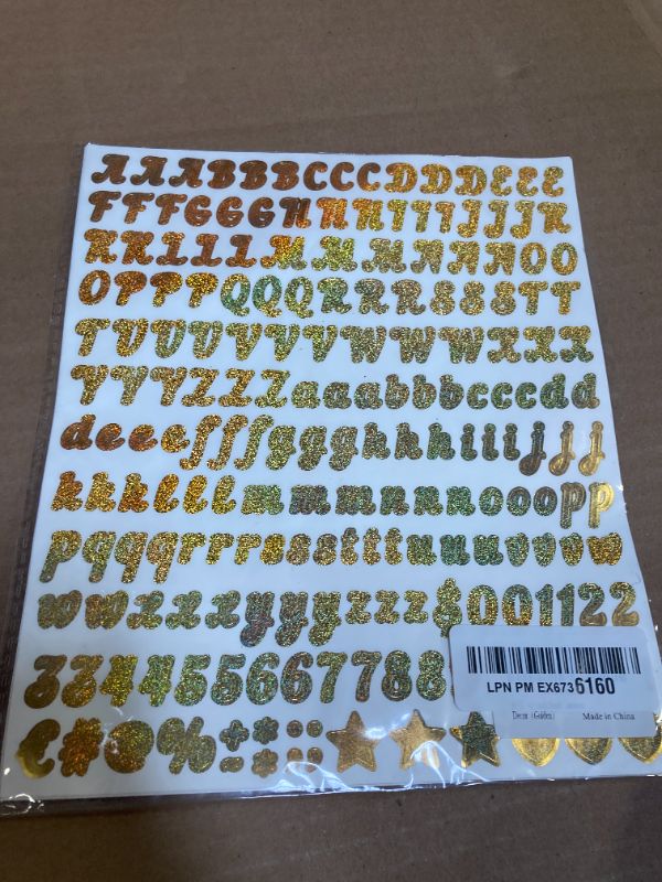 Photo 1 of 0.5 inch Small Letter Sticker, Golden Vinyl Self Adhesive Alphabet Number Stickers Stick On Letters Alphabets ABC Stickers for DIY Crafts Art Making, Decals for Sign,Notebook, Classroom Decor?Golden?