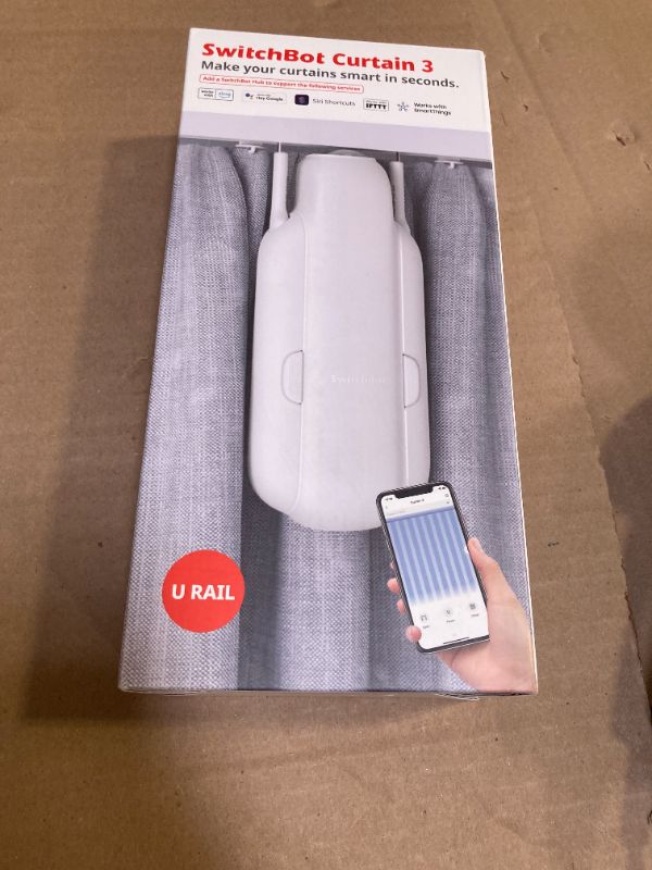 Photo 1 of SwitchBot Automatic Curtain Opener - Bluetooth Remote Control Smart Curtain with App, Upgraded High-Performance Motor, Add SwitchBot Hub to Work with Alexa, Google Home, HomeKit (Curtain 3, U Rail)***factory sealed