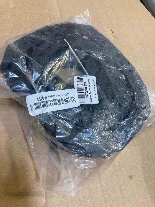 Photo 1 of LMioEtool R38 18mm x 38mm(Inner H x Inner W) Black Plastic Cable Wire Carrier Drag Chain 1M Length for CNC, with End Connectors - Bridge Type (Inner Side openable)