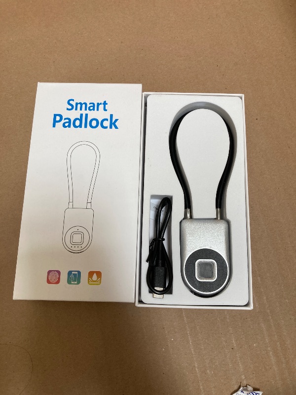 Photo 1 of eLinkSmart Fingerprint Fridge Lock Cabinet Lock Cable Padlock for French Door Refrigerator Child Proof Waterproof 1000+ App Users 6 inch Steel Cable Lock for Gym Locker Cupboard Luggage (22cm)