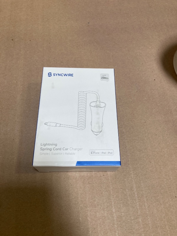 Photo 1 of [Apple MFi Certified] Syncwire iPhone Car Charger 32W Super Fast Car Charger iPhone Cigarette Lighter USB Car Adapter with Build-in 6.5FT Lightning Cable Coiled for Apple iPhone 14/13/12/11/Max, iPad