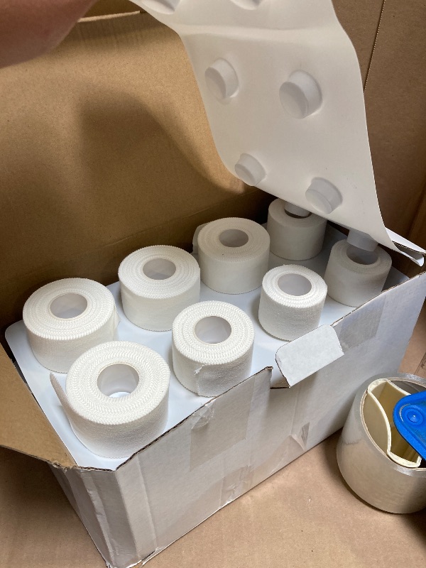 Photo 1 of 32-Pack Athletic Tape Bulk, 960 Feet Bulk Sports Tape, Strong Adhesive White Tape, Protect and Prevent Injuries, Promotes Faster Healing, Athletic Training First Aid Supplies